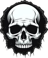 Dark Secrets Revealed Skull in Cracked Wall Mystical Gaze The Emerging Skull Symbol vector