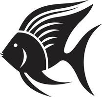 Graceful Vector Art Angelfish Black Logo Black Logo Mastery Angelfish Iconography