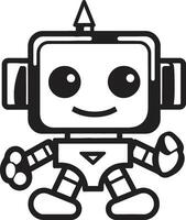 Spectrum Sentinel A Futuristic Miniature Mascot Ebon Enforcer A Robotic Guardian Icon vector
