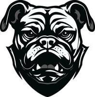 vector arte buldog emblema en negro buldog poder negro logo diseño con icono