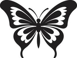 intrincado belleza negro mariposa diseño alas de complejidad en negro mariposa icono vector