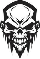 Witching Hour Vector Ominous Skull Glyph Shadowed Enchantment Brooding Vector Art