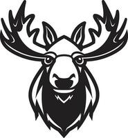 Moose Profile in Vector Artistry Contemporary Moose Majesty with Serene Charm
