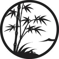 elegante naturalezas toque tranquilo bambú en negro emblema bambú logo maestría con negro belleza botánico excelencia en negro vector