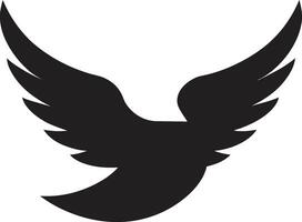 Black Dove Vector Logo with Wings Spread and Cross A Symbol of Faith and Hope Black Dove Vector Logo with Wings Spread and Stars A Symbol of Ambition and Achievement