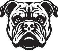 Bold and Fearless Black Logo with Bulldog Bulldog Majesty Iconic Emblem in Black vector