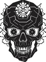 Elegant Tech Symbol The Marriage of Art and Innovation Sleek Cybernetic Skull A Portrait of Futuristic Design vector