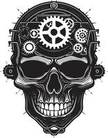 Sculpted Tech Skull Emblem The Precision of Innovation Cybernetic Skull Profile Where Gears Meet Bones vector