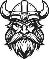 thors triunfo un vikingo símbolo de trueno ensombrecido vikingo jefe un negro vector emblema de podría