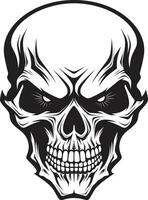 Enigmatic Descent Cryptic Skull Symbol Skeletal Whispers Haunting Vector Emblem