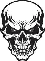 Enigmatic Descent Cryptic Skull Symbol Skeletal Whispers Haunting Vector Emblem