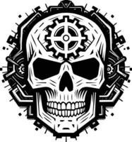 Abstract Techno Skull A Futuristic Artistry Mechanical Marvel The Digital Skull Icon vector