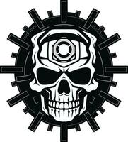 Futuristic Mechanical Skull Design A Cyberpunk Dream Abstract Techno Skull A Symphony of Engineering vector