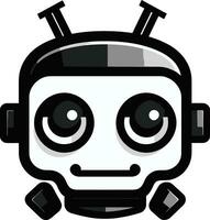 cósmico cubote espacio años mini robot icono digital dinamo un compacto vector mascota