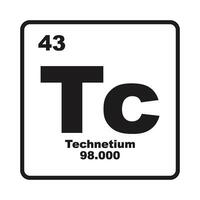 Technetium element icon vector