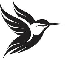 Hummingbird Logo with a Stylish Touch Contemporary Hummingbird in Black vector