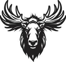 Minimalistic Moose Symbol for Artistic Branding Elegant Moose Icon in Regal Charm vector