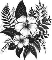 Vector Artistry Exotic Floral Emblem in Black Tropical Elegance Black Logo Design with Floral Icon