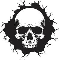 Dark Mystery Unleashed The Skulls Peeping Symbol Mystical Glimpse The Intriguing Walls Skull Design vector