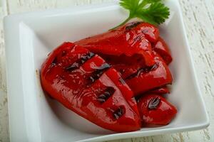 Grilled red pepper photo