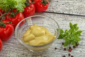 Spicy Mustard sauce in the bowl photo