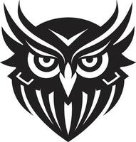 Whimsical Owl Art Owl Amongst Stars Badge vector