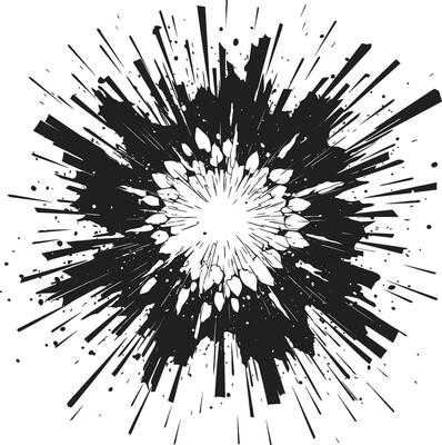 Exciting Explosion Black Vector Icon Dynamic Burst Black Logo with Comic Explosion