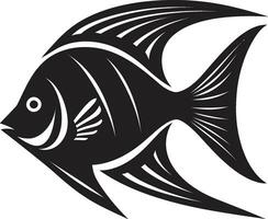 Graceful Angelfish Symbol Black Logo Design Angelfish Vector Elegance Black Logo Mastery