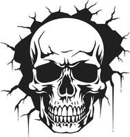 Mystical Wall Intrigue A Skulls Cryptic Appearance Gothic Resurgence The Hidden Gaze of the Vector Skull