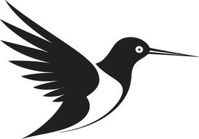 Hummingbird Majesty in Vector Silhouette Abstract Black Hummingbird Logo