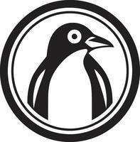 nocturno naturaleza negro emblema en negros escarchado mundo serenata de el pingüinos negro vector pingüino logos glacial majestad