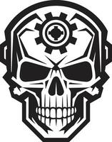 Mechanical Skull Majesty A Robotic Evolution Sculpted Tech Skull Emblem The Precision of Innovation vector