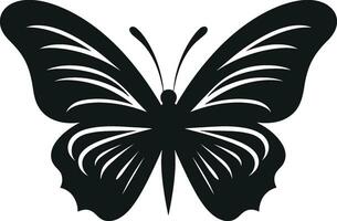 pulcro y elegante noir mariposa icono noir silueta negro vector mariposa símbolo