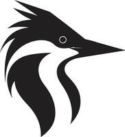 Black Woodpecker Bird Logo Ideal for Manufacturing and Industrial Businesses Black Woodpecker Logo Perfect for Transportation and Logistics Businesses vector