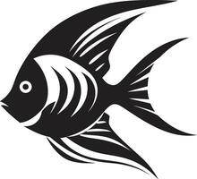 Black Vector Mastery Angelfish Logo Art Graceful Angelfish Symbol Iconic Black Logo