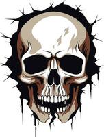 Eerie Intrusion The Dark Secrets of the Cracked Wall Emerging Enigma The Hidden Skull in Vector Design