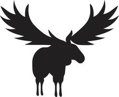 Graceful Moose in Vector Silhouette Moose Profile with Sleek Charm