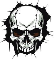 The Cracks of Intrigue A Skulls Enigmatic Appearance Eyes in the Shadows The Hidden Skull in Vector Design