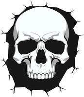 Vector Skull Peering Through Cracks A Symbol of Mystery Gothic Wall Intrigue The Hidden Skull Emblem