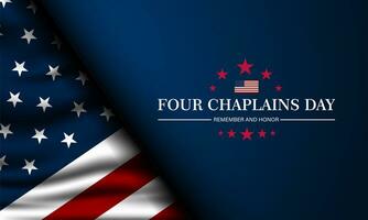 Four Chaplains Day February 03 Background Vector Illustration