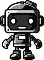 Pixel Paladin A Stylish Mascot Symbol The Robo Ranger A Miniature Robot Logo vector