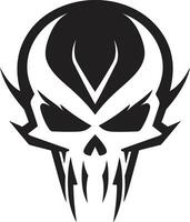 Epic Skull Silhouette Ethereal Emblem Shadowed Fate Brooding Skull Symbol vector