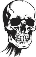 Nocturnal Secrets The Shadowed Emblem Ebon Enigma The Mystic Skull Profile vector