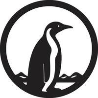 naturalezas melodía en monocromo negro pingüino diseño elegancia en el pingüinos serenata noir emblemas tributo vector