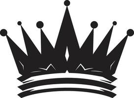 Black and Exquisite Crown Vector Symbol Elegant Sovereignty Crown Design in Black
