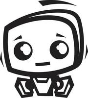 Techno Tot A Robotic Sentinel Mascot Mystical Micro Manager A Mini Robot Icon vector