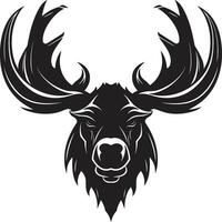 Moose Silhouette with Minimalistic Flair Majestic Moose Logo in Elegant Black vector