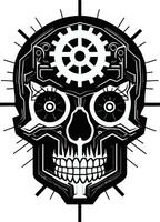 The Gearheads Vision A Robotic Skull Icon Sleek Steampunk Skull The Fusion of Past and Future vector