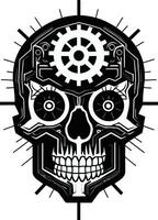 The Gearheads Vision A Robotic Skull Icon Sleek Steampunk Skull The Fusion of Past and Future vector