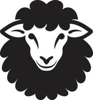 Unique Sheep Badge Midnight Majesty Vector Flock Symbol Ebon Ewe